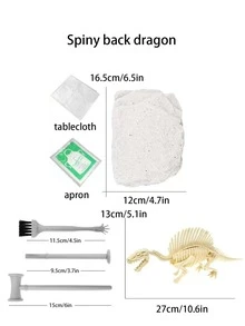 1 pieza Modelo de esqueleto de dinosaurio fósil de Tyrannosaurus DIY hecho a mano, juguete de yeso arqueológico {'enviado al azar'} - Multicolor - Ver 7