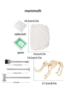 1 pieza Modelo de esqueleto de dinosaurio fósil de Tyrannosaurus DIY hecho a mano, juguete de yeso arqueológico {'enviado al azar'} - Multicolor - Ver 10