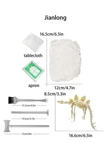 1 pieza Modelo de esqueleto de dinosaurio fósil de Tyrannosaurus DIY hecho a mano, juguete de yeso arqueológico {'enviado al azar'} - Multicolor - Ver 8