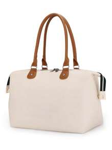 1pc Girl Large Capacity Tote Diaper Bag For Outdoor Use - Beige - View 4