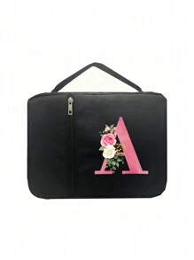 1 Stück Bibeltasche, Initialdruck, Bibelhülle, Bibelhalter, Trageorganizer, mit Reißverschluss und Taschen für Bibel in Standardgröße, für Bibelstudium, Cover für Bibel, Florale Bibelhülle mit Griff, Tasche für Bibel, perfekt für Bibelstudium von Erwachsenen Frauen Männern (schwarz) (Reißverschlussposition zufällig) - Schwarz - Übersicht 26