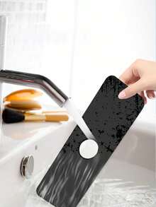 1pc-A Replacement Faucet Pad, Splash Proof Water Pad, Washbasin Faucet Water Absorption Pad - Dark Grey - View 4