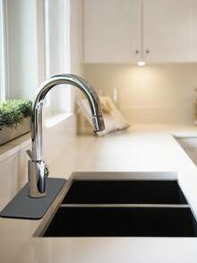 1pc-A Replacement Faucet Pad, Splash Proof Water Pad, Washbasin Faucet Water Absorption Pad - Dark Grey - View 6