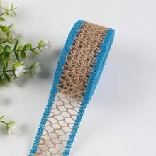 4.5m Blue Creative Pattern Burlap Ribbon For DIY Wedding Christmas Clothing Decoration Background Curtains, 10M - Blue - View 5