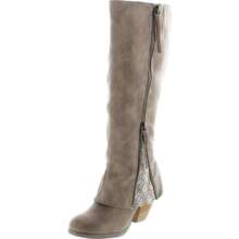 Women's Side Zip Decorative Lace Winter Boot - 灰褐色 - 查看 1