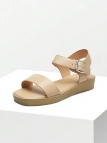 Women's Platform Wedge Sandals Open Toe Comfortable With Foam Insole Lightweight For Women Dressy Casual Summer Flatform Sandals - Apricot - View 5