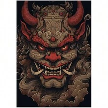 1入組恐怖海報古代神秘生物帆布油畫壁畫客廳家居裝飾無框