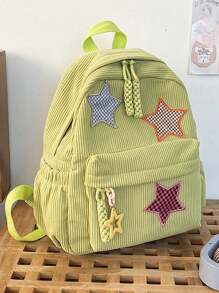 个性化迷你星星背包，女童可爱包，学校背包 - 綠色 - 查看 3