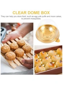 50pcs Disposable Round Cake Boxes For Wedding, Party And Baking Packaging - Gold - View 6