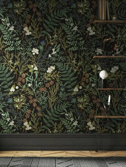 17.7in*9.8ft*1pc Fern Peel And Stick Wallpaper, Waterproof Renovated Plant Wall Sticker, Removable Beautiful Mural, Home Decor, Wall Art, Wall Decor, Renovation Stickers Peel Wall Panels, Wall Paper, Wallpapers, Spring Decoration Items Refresh Your Home, Rama Decoration Stickers