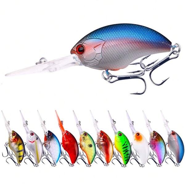 HENGJIA Leurres de pêche HENGJIA 11,7 g 9 cm Rock Crank Bait Crankbait Minnow Bass Treble Hooks Swim Hard Lure Baits Wobbler Langue Longue
