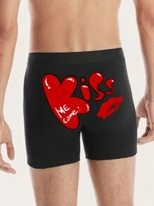 Valentine's Day Custom Men Boxer Briefs Personalized Underwear With Photo Picture Customized Girlfriend's Face Boxers Gifts, 1pc - Black - View 3