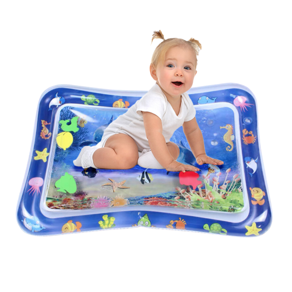 Tapete De Água Almofada Inflável Interativo Bebê Peixes Fundo do Mar Interativo Aumenta Sensores do Bebê