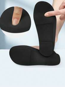 1双柔软隐形低帮防滑舒适鞋垫，适用于运动鞋、雪地靴、休闲鞋、白色男女鞋 - 黑色 - 查看 3