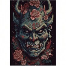 1入組恐怖海報古代神秘生物帆布油畫壁畫客廳家居裝飾無框