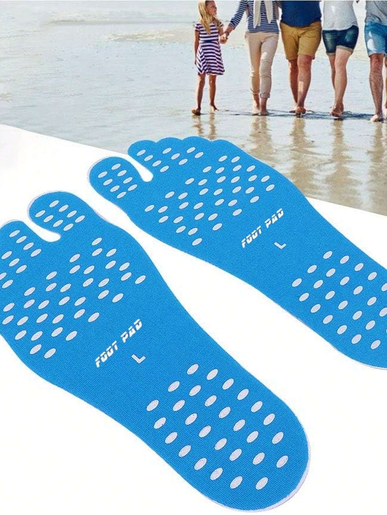 1 Pair Beach Swimming Pool Barefoot Pads, Adhesive Anti Slip Foot Pads