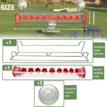 Window Hummingbird Feeder, Suction Cup Hummingbird Feeder For Windows, With 8 Anti Feeding Ports And Habitat, Close-Up View Of Transparent Tube Window Bird Feeder, Easy To Fill And Clean - Clear - View 2