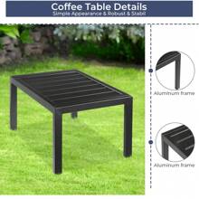Set Of 3 Garden Loungers, Extra Large Garden Loungers With Coffee Table, Sun Loungers With Full Aluminum Frame, S-Shaped Ergonomic Lounge Chair, Suitable For Garden, Pool, Beach, Gray - 灰色 - 查看 6