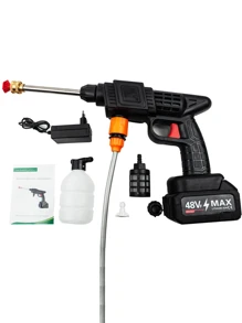Pistola Da Água Lavadora Alta Pressão Recarregável Portátil Cor Preto 110v/220v - Preto - Visão 2