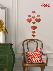 10pcs Heart Shaped Mirror Surface Wall Sticker Mirror Wall Wall Decor Room Decor Wall Mirror Mirror For Room Home Decor Bathroom Decor Living Room Decor - Silver - View 6