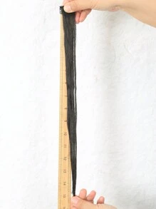 1 pieza de flequillo largo y rizado con clips y flequillo falso de extensión de cabello de dos lados delanteros, sintético y natural, con partición central para mujeres - Negro - Ver 5