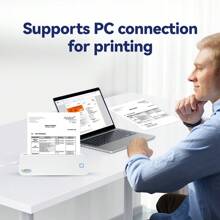 A40 迷你热敏打印机模板打印机转印纸便携式无线 A4 纸照片标签适用于手机蓝牙打印 - 白色 - 查看 7