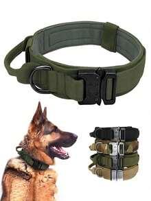 1pc Outdoor Tactical Dog Harness Leash And Collar Set, Camouflage Vest With Pocket For Medium And Large Tactical Dog - Army Green - View 9