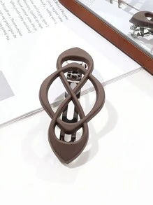 1个优雅镂空复古咖啡色发圈，适用于半丸子头和低马尾发型，配有PC弹簧夹，适合居家、上学、作为发饰、头饰、发夹，夏季、假日、旅行使用。 - 咖啡 - 查看 3