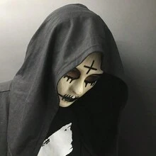 1入組-2024時裝新款驚悚面具-人類清除計劃主題面具-創意3D模擬鬼臉派對面具|裝扮面具，適用於男女|適用於酒吧/舞會/節日派對，為氣氛帶來活力 - 彩色 - 查看 2