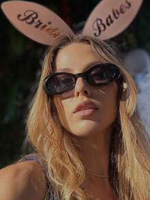 1pc Oval Shaped Retro Chic Fashion Glasses For Women, Travel & Beach Beach Accessories For Women Glasses Shades Basics Fall Winter Women Outfits Clothes Business Casual Gifts For Summer Beach Vacation,Outdoor,Travel - 黑色 - 查看 4