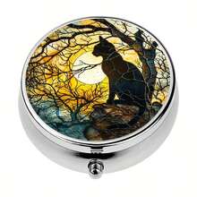 1個圓形藥盒，3個隔層迷你裝飾口袋手提式旅行藥盒，口袋手提藥盒，3個隔層盒旅行用裝飾盒維他命藥片盒獨特禮物 - 款式 - 查看 13