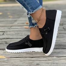 1 par de zapatos deportivos y de ocio antideslizantes para mujer - Negro - Ver 3