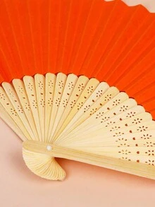 1入復古手持折疊紙扇，適用於節慶和派對，附有小型彩色套件和白扇片可進行DIY繪畫和裝飾 - 彩色 - 查看 5