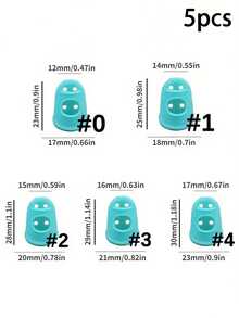 5 piezas Dedales de silicona multifuncionales, funda protectora transpirable con orificios para los dedos accesorios para manualidades de costura DIY - Multicolor - Ver 7