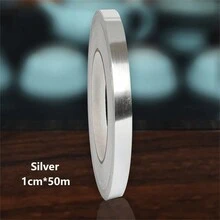 50m Autocollants imperméables pour bordure de sol doré/argenté brossé - Ruban adhésif résistant sans soudure pour la décoration de la maison - Finition facilement auto-adhésive et glamour pour les murs et les plafonds - Multicolore - Voir 2