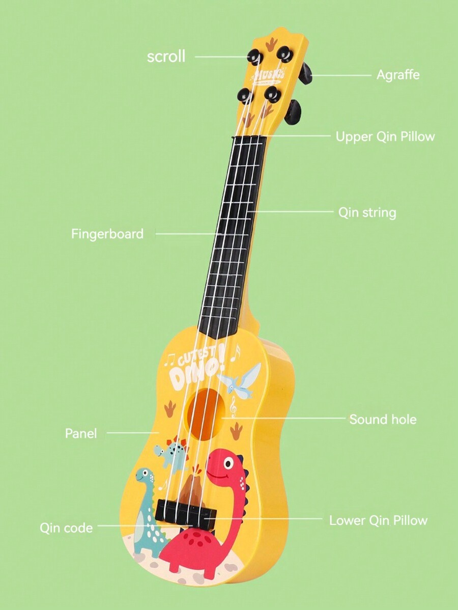Mini chitarra giocattolo con motivi cartoni animati per suonare l