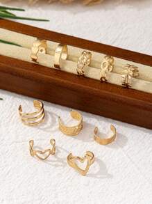 Conjunto de 10 anillos de dedo ajustables de metal y estilo vintage, de moda, adecuado para el uso en verano de mujeres, estilo de playa