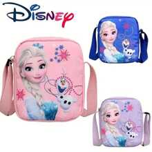 1入組正式授權Elsaed斜背肩袋，卡通動畫，丹寧公主錢包，時尚配件