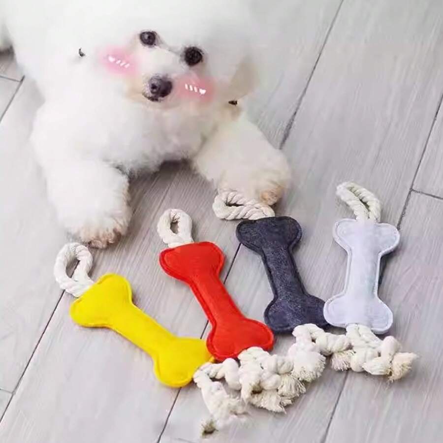 1 Đồ chơi mài răng thú cưng hình xương dành cho chó vừa và nhỏ - Tăng cường sức khỏe răng miệng và giảm sự nhàm chán (Màu sắc ngẫu nhiên) - Nhiều màu - Xem 1