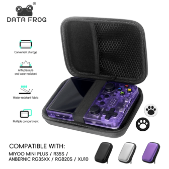  DATA FROG Case For Anbernic R36S RG35XX Plus Miyoo Mini Plus R35S RGB20S EVA Cover Portable Bag Gaming Accessories