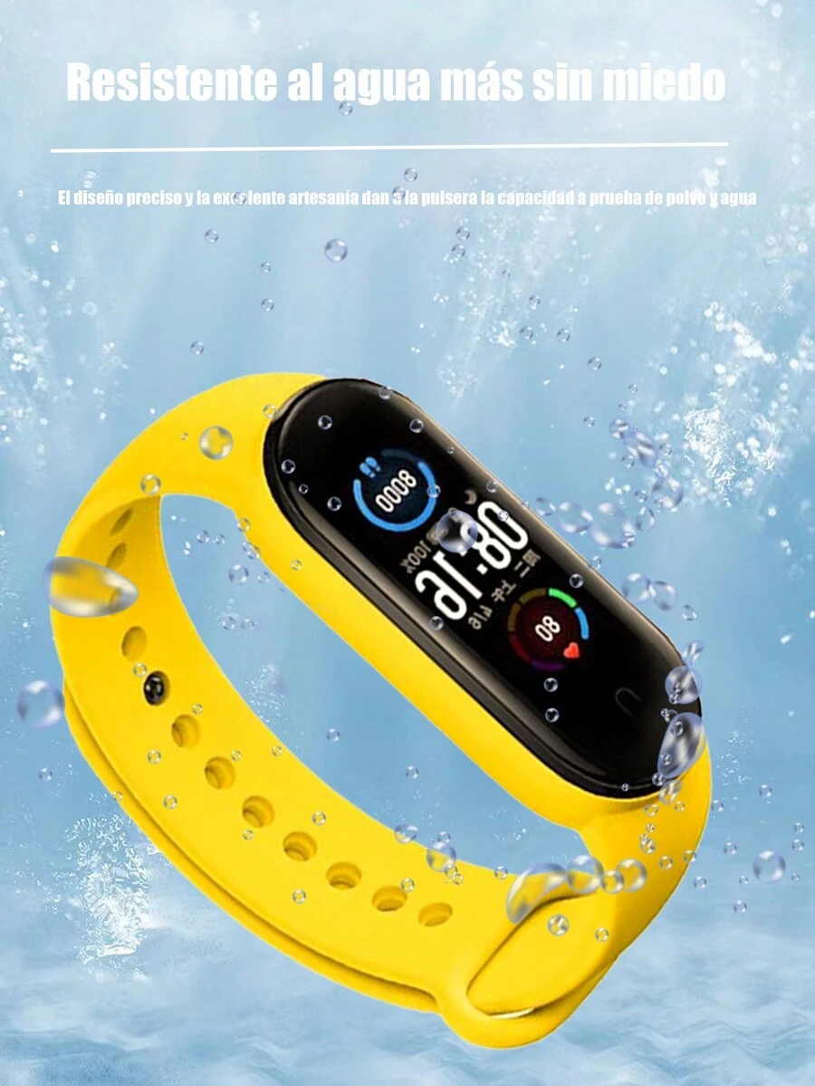 Pulsera deportiva inteligente m6, rastreador de actividad física, reloj inteligente, frecuencia cardíaca y presión arterial Monitor de pulsera inteligente para mensajes y llamadas del centro de notificaciones deportivas, perfecto para aplicaciones, monitoreo de frecuencia cardíaca, pasos o ejercicio diario - Ver 1
