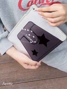 黑色星形图案 iPad 旋转保护壳 兼容 iPad 第 10 代 10.9 英寸 2022-360 度旋转支架保护套带笔架，自动唤醒睡眠 - 紫色360°旋轉 - 查看 6