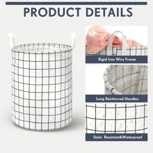 1pc/2pcs/3pcs Laundry Basket, Dirty Clothes Storage Bin, Large Storage Box, Toy Bin, Foldable Basket, Toy Storage Bag, Dirty Clothes Organizer, Waterproof Coating Storage, Children Gift With Handle, Suitable For College Dorms, Laundry Room, Boys And Girls Bedroom, Bathroom, Living Room - Multicolor - View 5