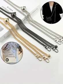 1PC Reglabil, elegant, lanț de bile de aur, geantă de metal, lanț, portofel, lanț de schimb, curea pentru geantă de schimb, geantă de umăr, geantă de mesager, curea cu lanț, accesorii pentru portofel, versatil, reglabil, pentru genți, huse, accesorii pentru telefoane, accesorii de călătorie, personalizează-ți stilul. Oferă prietenilor cadouri de vacanță, cadouri de ziua mamei.