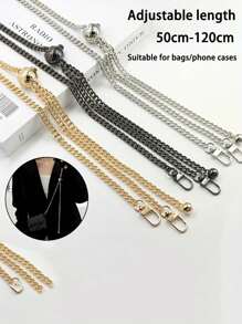 1PC Reglabil, elegant, lanț de bile de aur, geantă de metal, lanț, portofel, lanț de schimb, curea pentru geantă de schimb, geantă de umăr, geantă de mesager, curea cu lanț, accesorii pentru portofel, versatil, reglabil, pentru genți, huse, accesorii pentru telefoane, accesorii de călătorie, personalizează-ți stilul. Oferă prietenilor cadouri de vacanță, cadouri de ziua mamei.