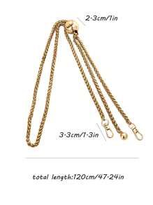 1PC Reglabil, elegant, lanț de bile de aur, geantă de metal, lanț, portofel, lanț de schimb, curea pentru geantă de schimb, geantă de umăr, geantă de mesager, curea cu lanț, accesorii pentru portofel, versatil, reglabil, pentru genți, huse, accesorii pentru telefoane, accesorii de călătorie, personalizează-ți stilul. Oferă prietenilor cadouri de vacanță, cadouri de ziua mamei.