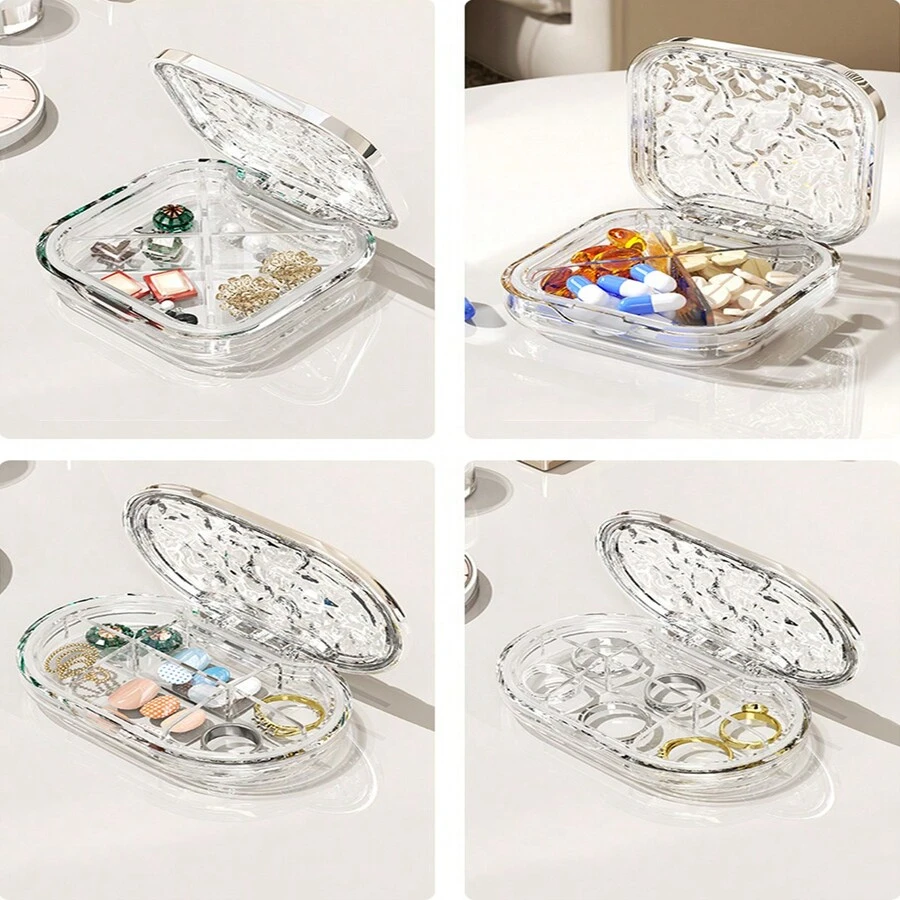 1 pieza Caja portátil para pastillas de tamaño subcaja, mini caja de almacenamiento de pastillas para viajes - Multicolor - Ver 1