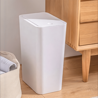 Gap Type Trash Can With Lid, High-End And Stylish Design, Suitable For Home, Toilet, Living Room, Kitchen And Bathroom, Large Capacity, Odor-Proof And Elegant Paper Basket