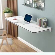 Wall-Mounted Folding Table Household Small Kitchen Dining Table Hanging Wall Storage Table Desk Computer Table - White - View 5