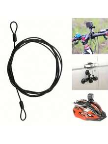 1pc Outdoor Travel Security Cable Lock, Braided Steel Coated Luggage Lock, Lightweight Double Loop Security Cable Rope. - Multicolor - View 5